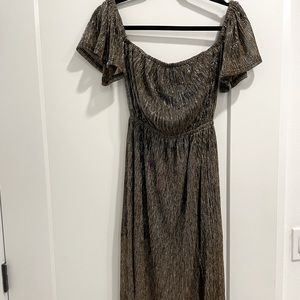 MinkPink shimmer off the shoulder Dress